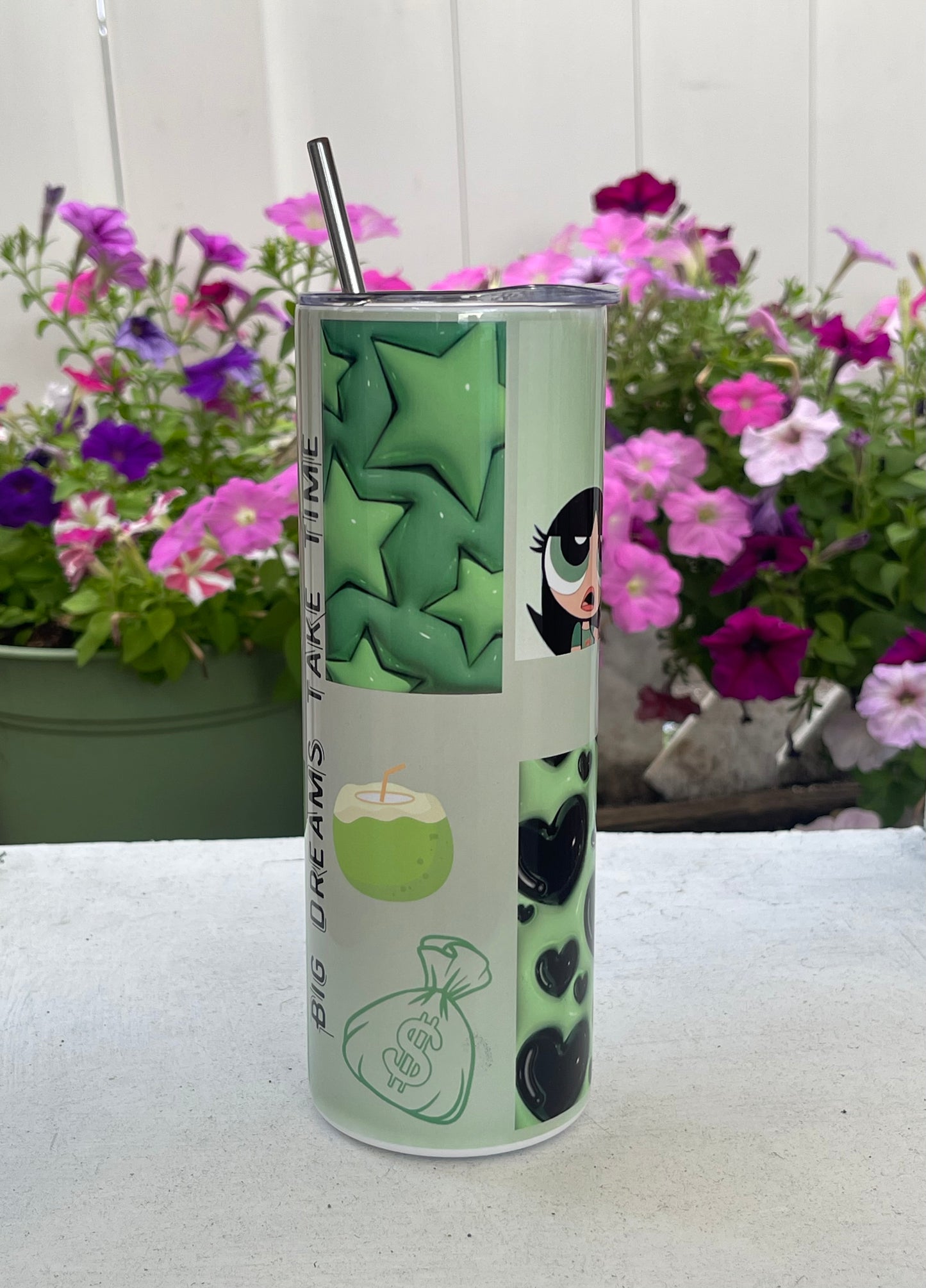 Personalized Stainless Steel Tumbler-Big Dreams Take Time 20oz