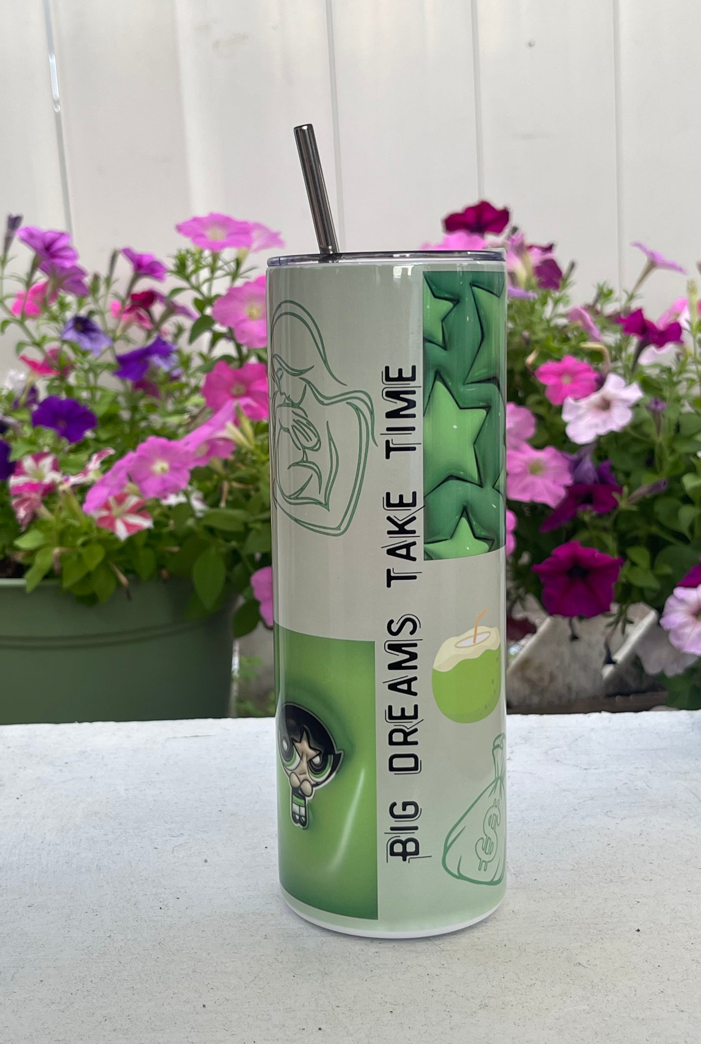 Personalized Stainless Steel Tumbler-Big Dreams Take Time 20oz